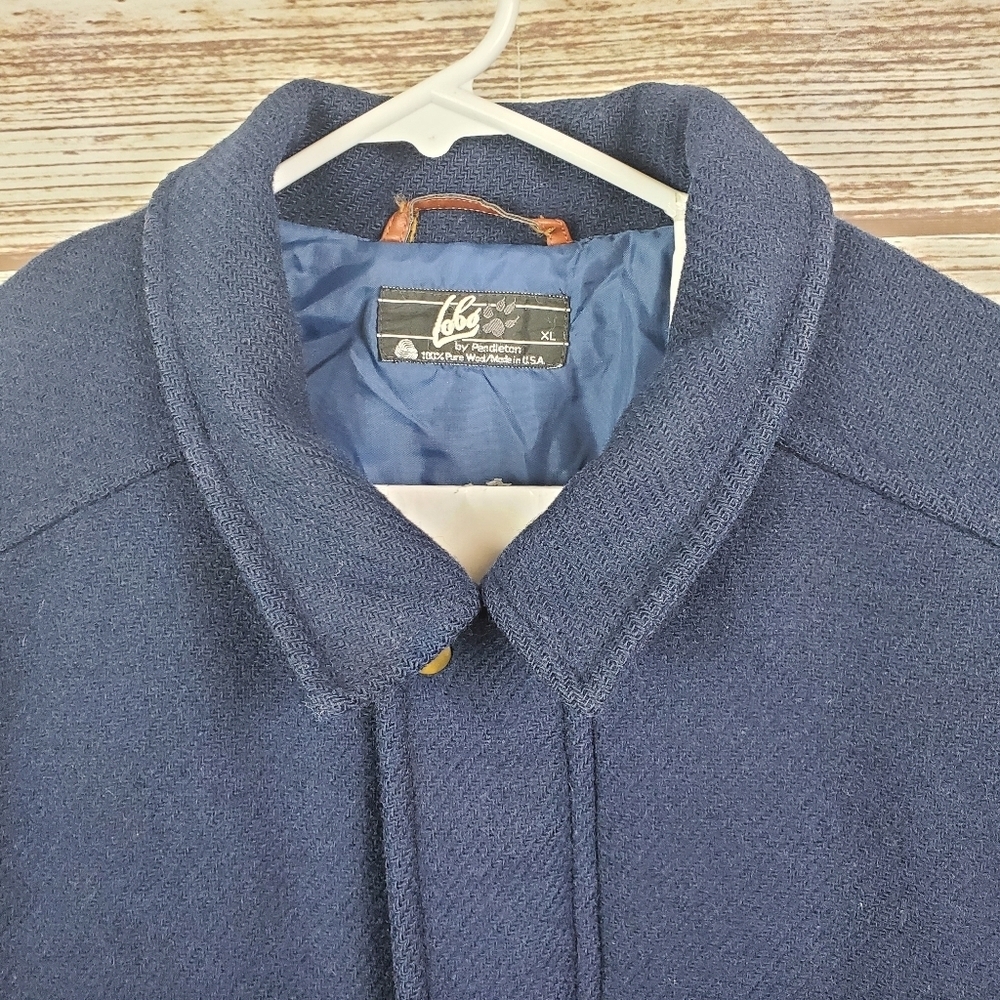 Lobo By Pendleton Mens XL Wool Jacket Navy Blue Bomber Jacket USA Thinsulate - Picture 4 of 12